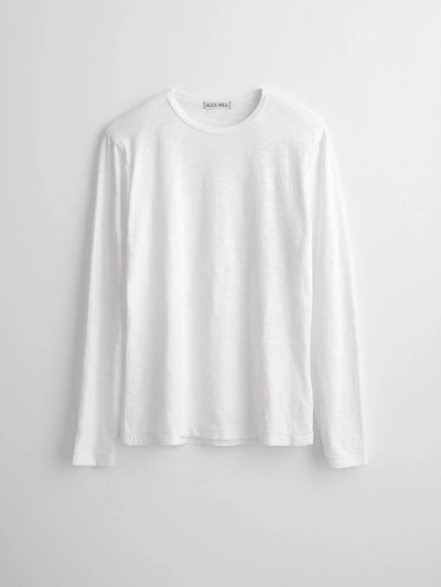 Shop Alex Mill Standard Long Sleeve T-shirt In Slub Cotton In White