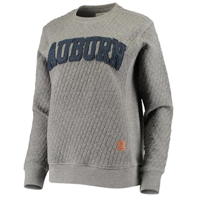 Shop Pressbox Heather Charcoal Auburn Tigers Moose Quilted Pullover Sweatshirt In Heather Gray