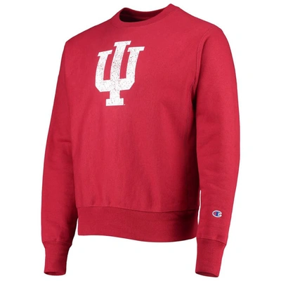 Shop Champion Crimson Indiana Hoosiers Vault Logo Reverse Weave Pullover Sweatshirt