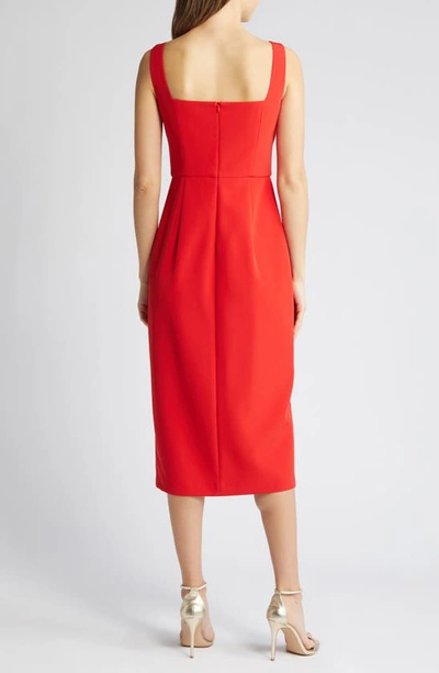 French Connection Echo Crepe Sheath Dress In True Red