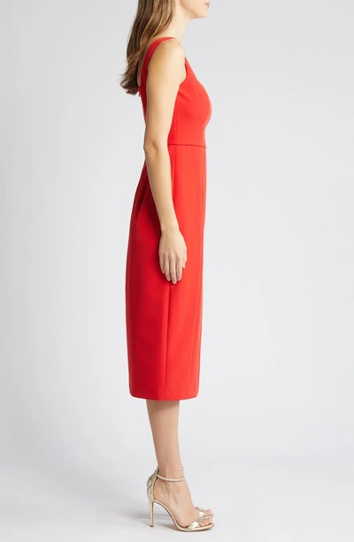 French Connection Echo Crepe Sheath Dress In True Red