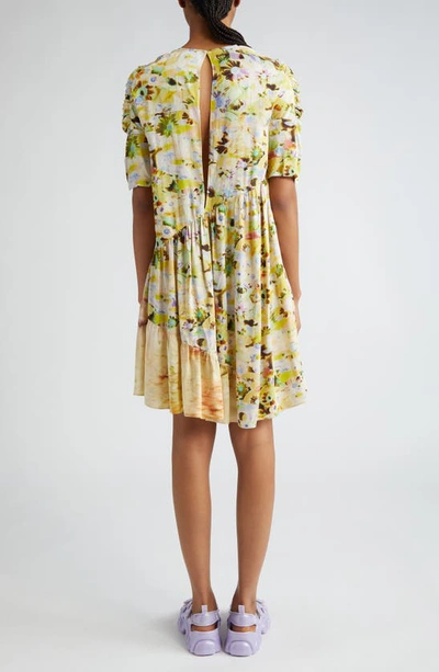 Shop Collina Strada Arc Floral Short Sleeve Dress In Puzzle Flower