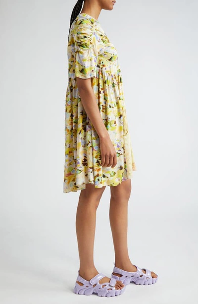 Shop Collina Strada Arc Floral Short Sleeve Dress In Puzzle Flower