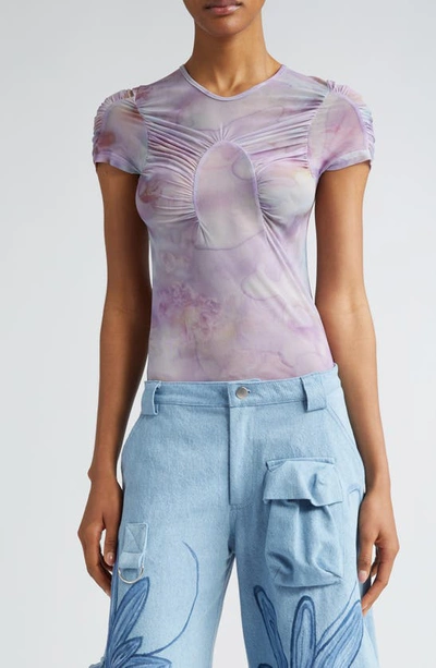Shop Collina Strada Arc Print Ruched Top In Molten Flowers