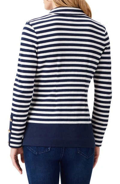 Shop Nic + Zoe City Charm Stripe Sweater Jacket In Indigo Multi