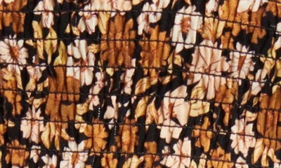 Rip Curl Sea Of Dreams Floral Smocked Crop Top In Brown