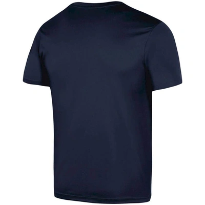 Shop Under Armour Navy Navy Midshipmen School Mascot Logo Performance Cotton T-shirt