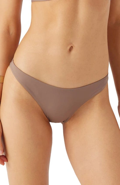 Shop O'neill Rockley Saltwater Solids Bikini Bottoms In Deep Taupe