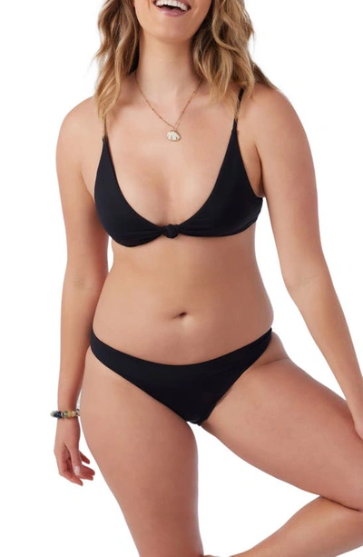 Shop O'neill Rockley Saltwater Solids Bikini Bottoms In Black