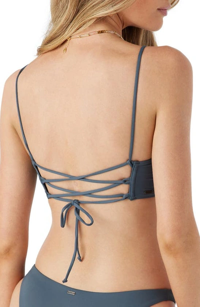 Shop O'neill Huntington Saltwater Solids Bikini Top In Slate