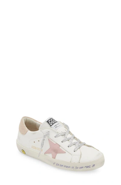 Shop Golden Goose Super-star Low Top Sneaker In White/ Antique Pink/ Nougat