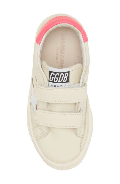 Shop Golden Goose Kids' May School Sneaker In Cream/ Silver/ Fucsia