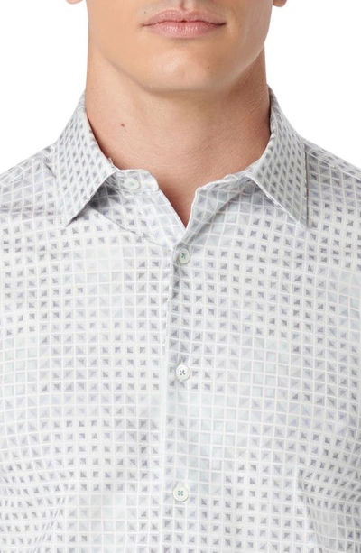 Bugatchi James Ooohcotton® Geometric Print Button-up Shirt In Turquoise