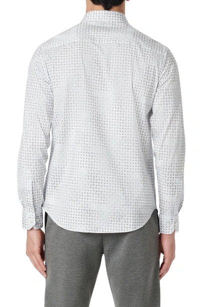 Bugatchi James Ooohcotton® Geometric Print Button-up Shirt In Turquoise