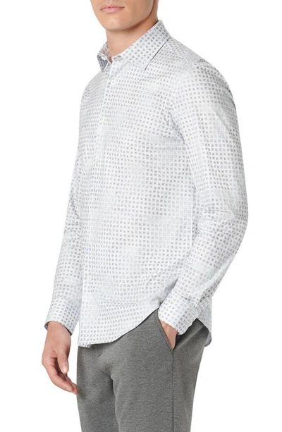 Bugatchi James Ooohcotton® Geometric Print Button-up Shirt In Turquoise