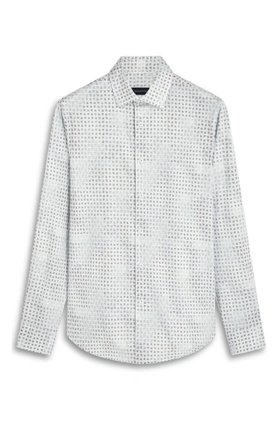 Bugatchi James Ooohcotton® Geometric Print Button-up Shirt In Turquoise
