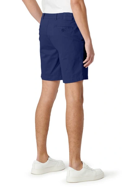 Shop Bugatchi Theo Flat Front Stretch Chino Shorts In Navy