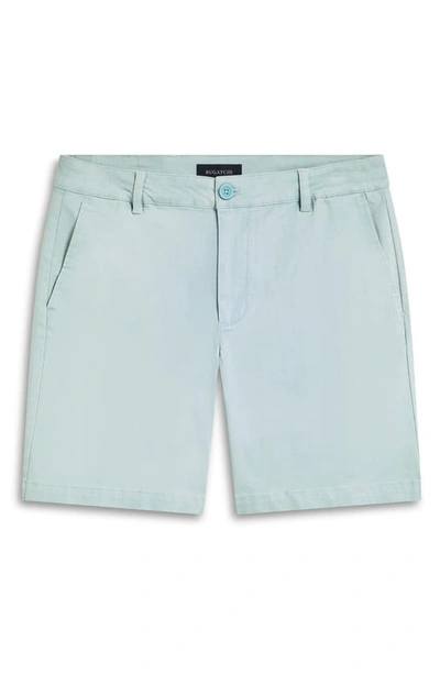 Shop Bugatchi Theo Flat Front Stretch Chino Shorts In Seafoam