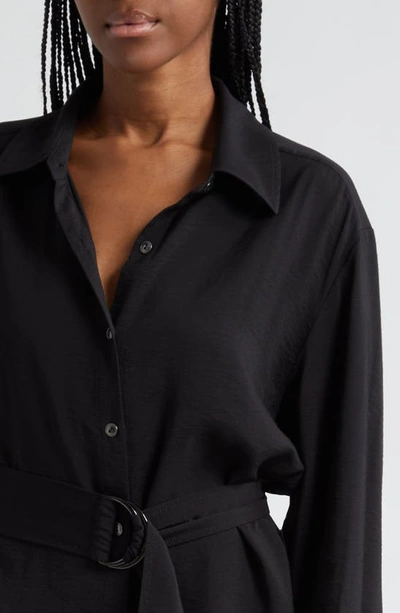 Shop Ramy Brook Berkley Long Sleeve Shirtdress In Black