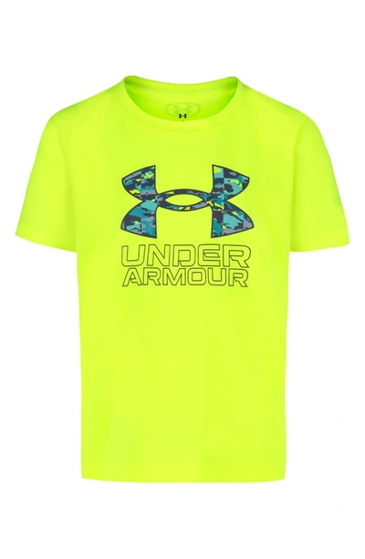 Shop Under Armour Kids' Shapeshift Logo Performance T-shirt In Hi-vis Yellow