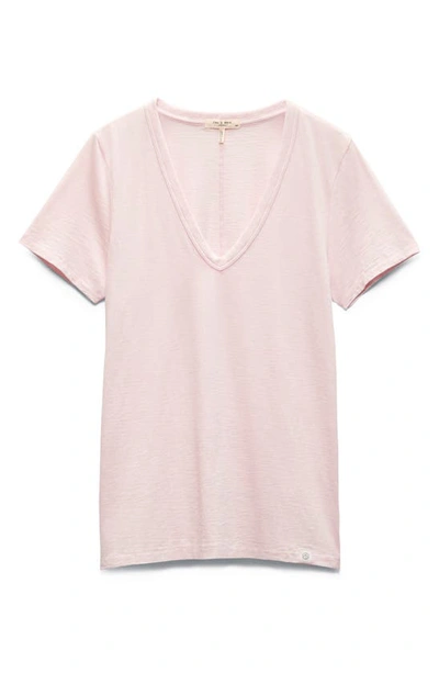 Shop Rag & Bone The Slub V-neck Organic Pima Cotton T-shirt In Blush