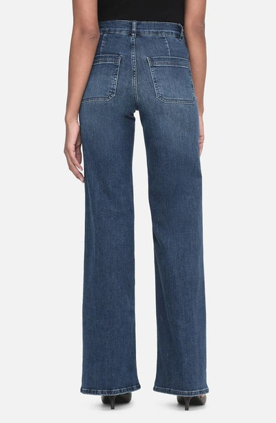 Shop Frame Le Slim Palazzo Pocket Wide Leg Jeans In Thunderstorm