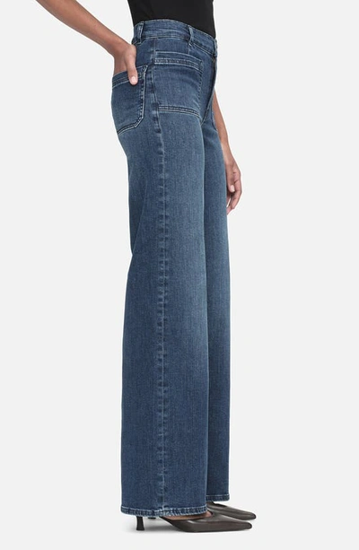 Shop Frame Le Slim Palazzo Pocket Wide Leg Jeans In Thunderstorm