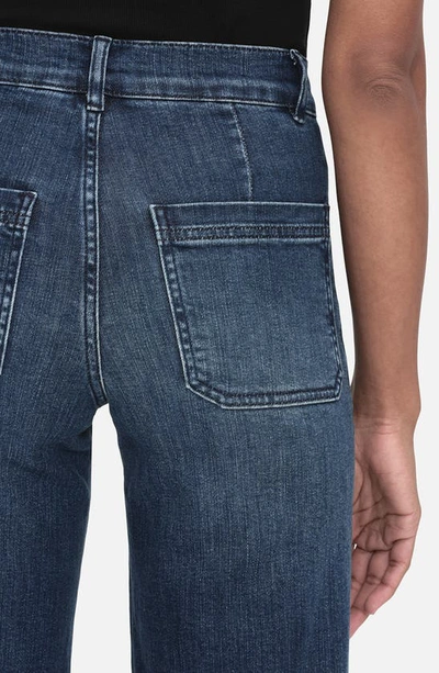 Frame Blue Wide Jeans With Drawstring In Thunderstorm