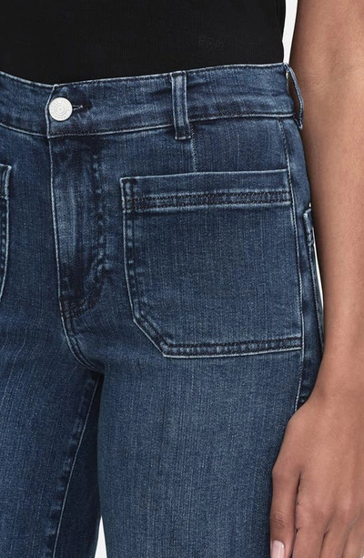 Frame Blue Wide Jeans With Drawstring In Thunderstorm