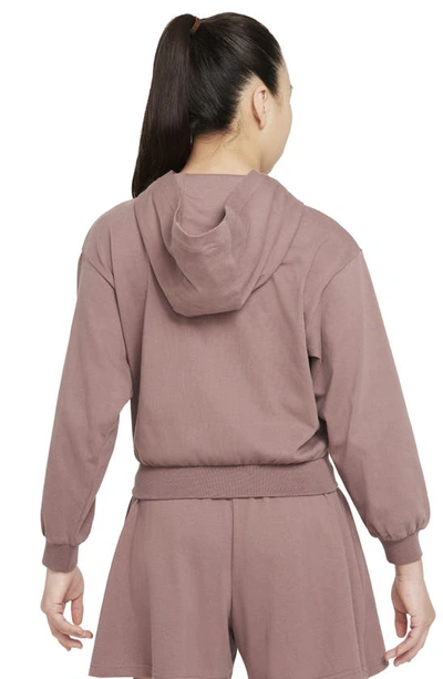 Shop Nike Kids' Sportswear Cotton Jersey Hoodie In Smokey Mauve/ Platinum Violet