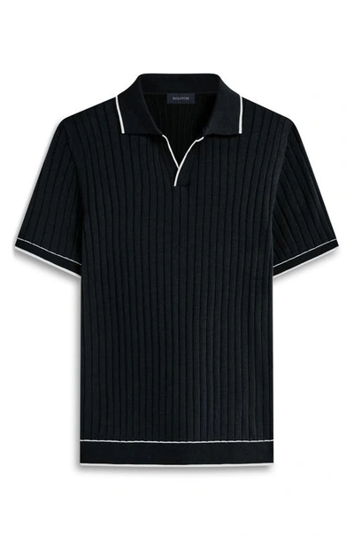 Shop Bugatchi Johnny Collar Rib Polo In Black