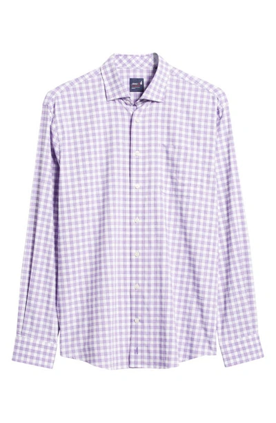Shop Johnnie-o Ashworth Prep-formance Check Button-up Shirt In Grape