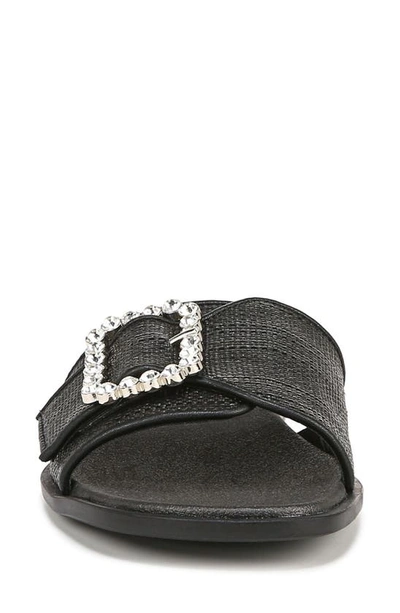 Shop Naturalizer Olivia Slide Sandal In Black Straw Fabric