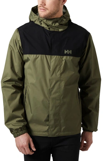 Shop Helly Hansen Vancouver Hooded Rain Jacket In Lav Green