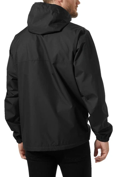 Shop Helly Hansen Vancouver Hooded Rain Jacket In Black