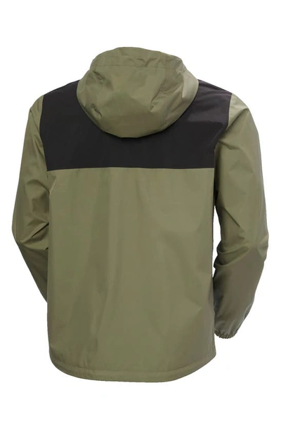 Shop Helly Hansen Vancouver Hooded Rain Jacket In Lav Green