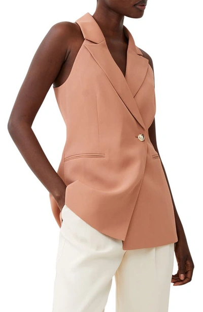French Connection Harrie Vest In Mocha Mousse