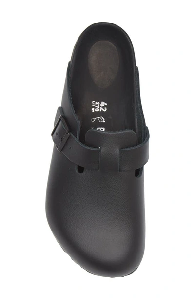 Birkenstock Black Leather Boston Sandals With Cork-latex Footbed In Black