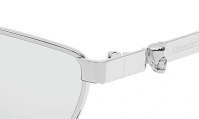 Shop Alexander Mcqueen 60mm Cat Eye Sunglasses In Silver