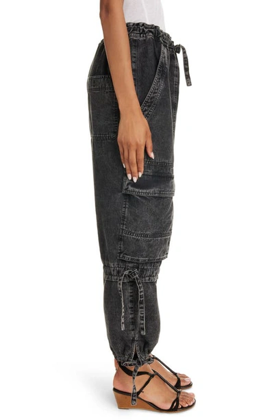 Shop Isabel Marant Étoile Ivy Cargo Jogger Jeans In Faded Black