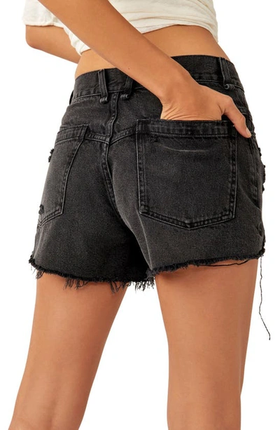 Free People Now Or Never Ripped Denim Cutoff Shorts In Zodiac
