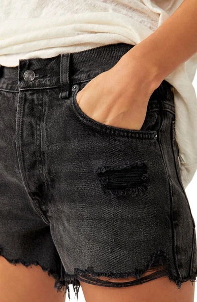 Free People Now Or Never Ripped Denim Cutoff Shorts In Zodiac