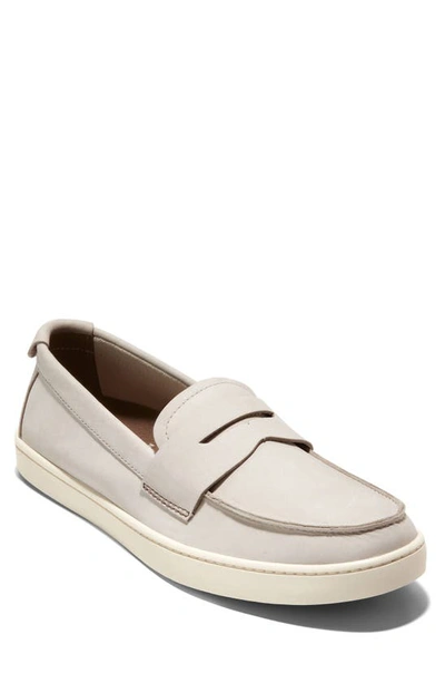 Shop Cole Haan Pinch Weekend Penny Loafer In Silver Lining Nubuck