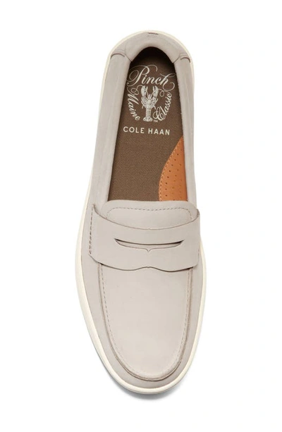 Shop Cole Haan Pinch Weekend Penny Loafer In Silver Lining Nubuck