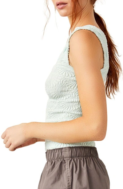 Shop Free People Love Letter Floral Knit Camisole In Icy Morn