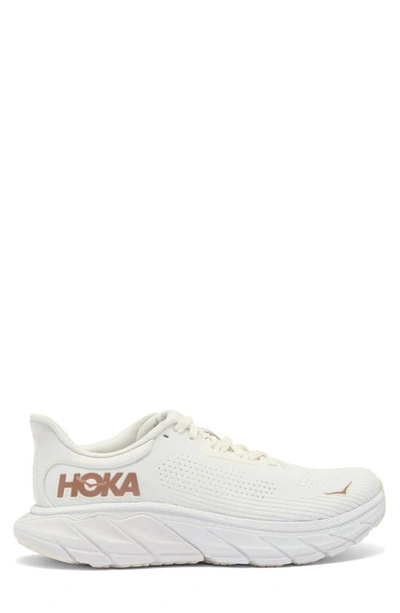Shop Hoka Arahi 7 Running Shoe In Blanc De Blanc / Rose Gold