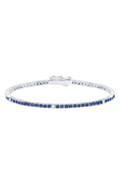 Shop Crislu Cubic Zirconia Tennis Bracelet In Sapphire