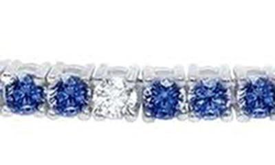Crislu Cubic Zirconia Tennis Bracelet In Sapphire