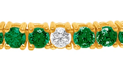 Crislu Cubic Zirconia Tennis Bracelet In Emerald