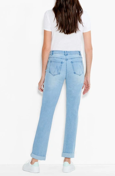 Shop Nic + Zoe Cuffed High Waist Straight Leg Girlfriend Jeans In Breeze
